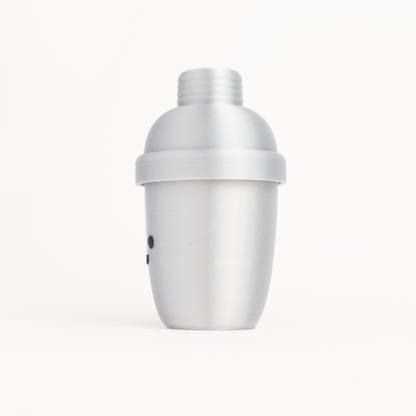 Miniature cobbler cocktail shaker fidget toy inspired by classic bar tools
