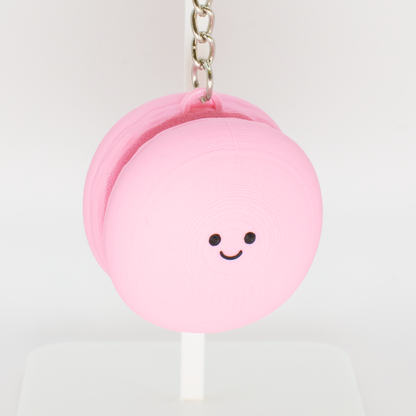 Smiley Macaron Fidget Clicker Keychain