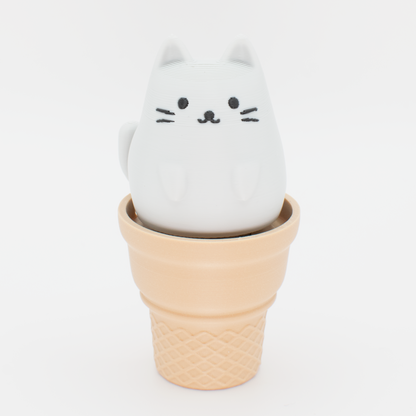 Clicky Kitty Ice Cream Desk Buddy x M.E.S.A
