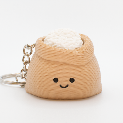 Chubby Coffee Bean & Rice Sacks - Fidget Clicker Keychain