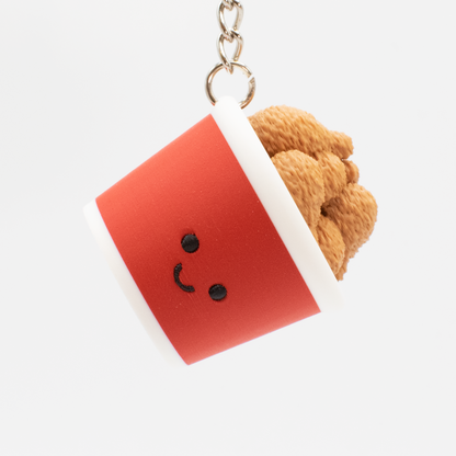 Crispy Clicky Fried Chicken Bucket Keychain