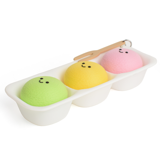 fidget clickers with three buttons that mimics the japanese mochi ice cream