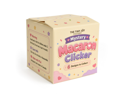 Cute mystery macaron fidget clicker blind box with 6 possible designs