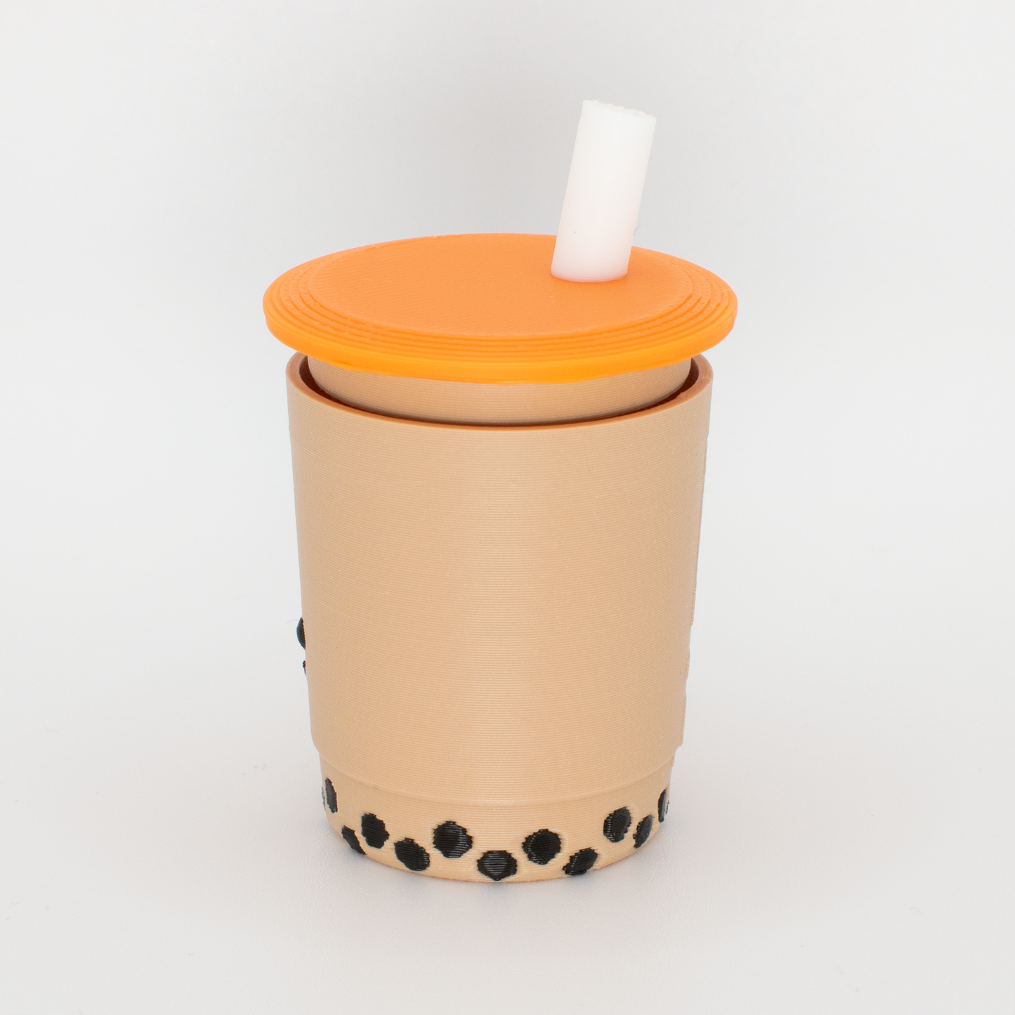 Side view of an original bubble tea fidget clicker keychain
