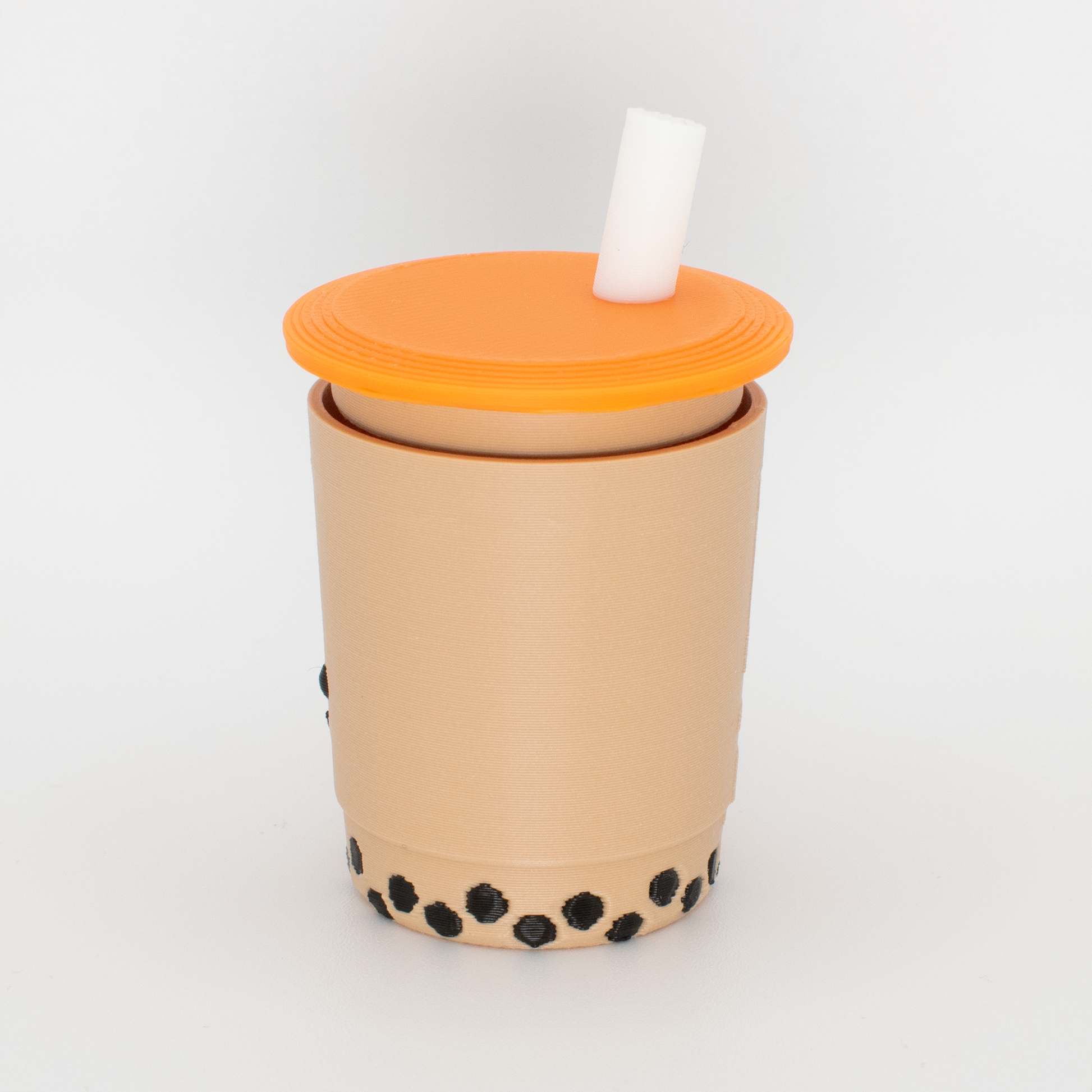 Side view of an original bubble tea fidget clicker keychain