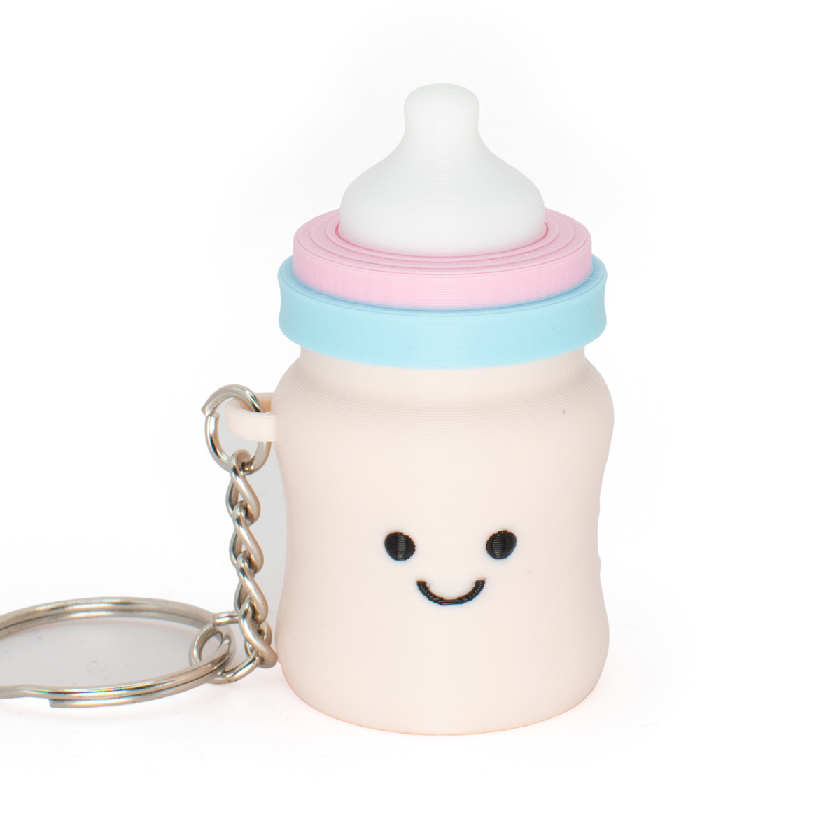 fidget clicker that styled like a cute baby bottle with smiley face