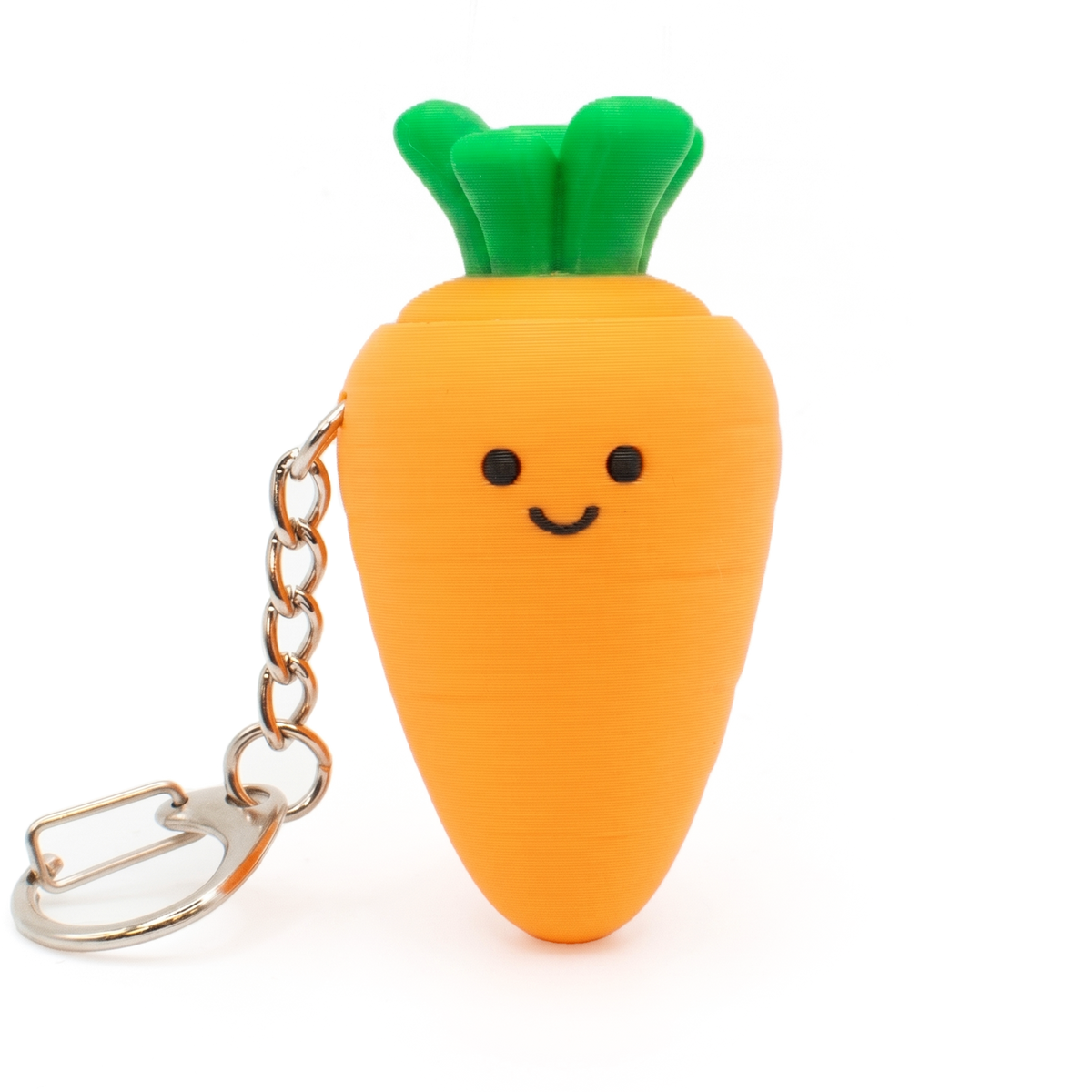 fidget clicker keychain styled as a cute carrot with smiley face