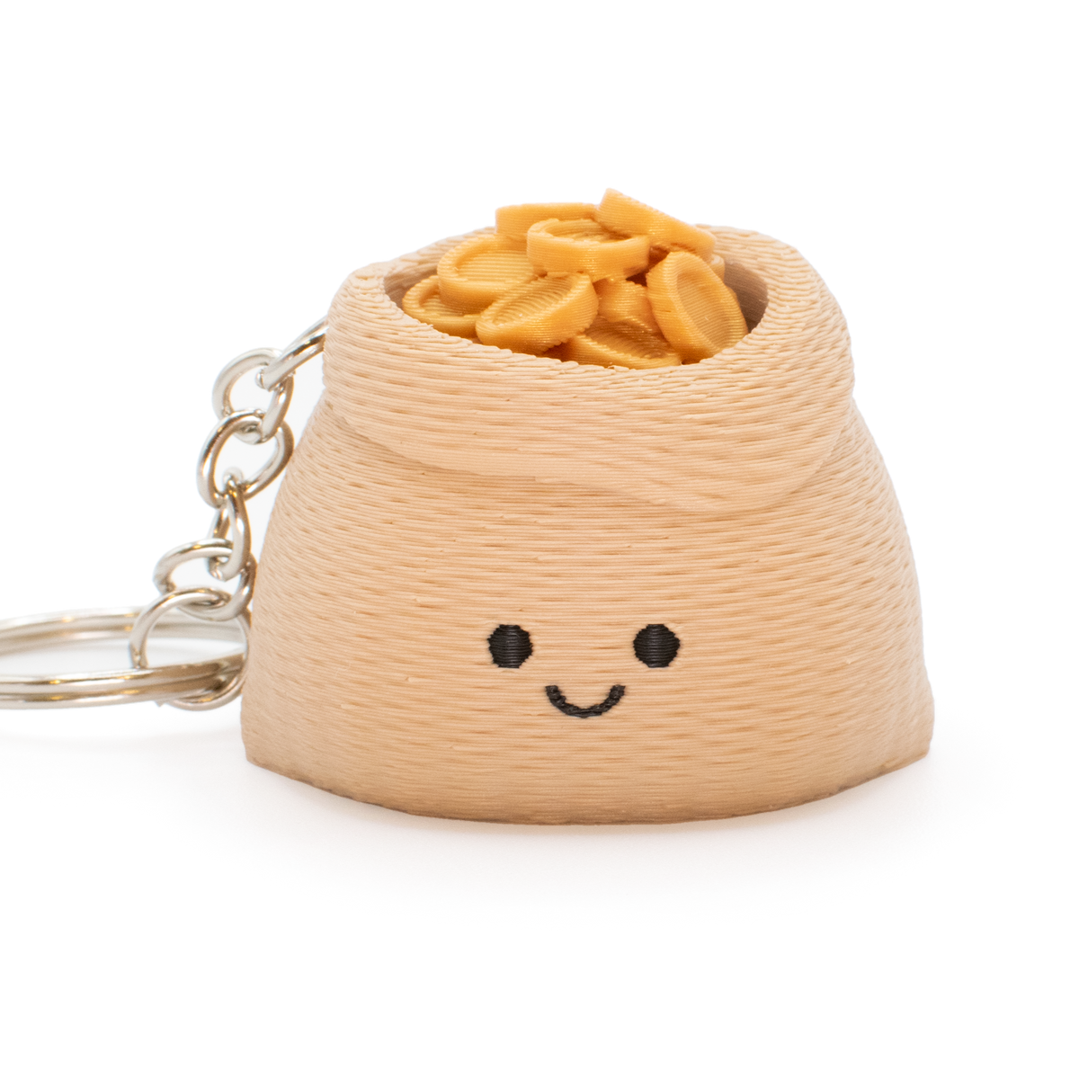 fidget clicker styles as a sack of gold coins with the gold coins clickable into the sack
