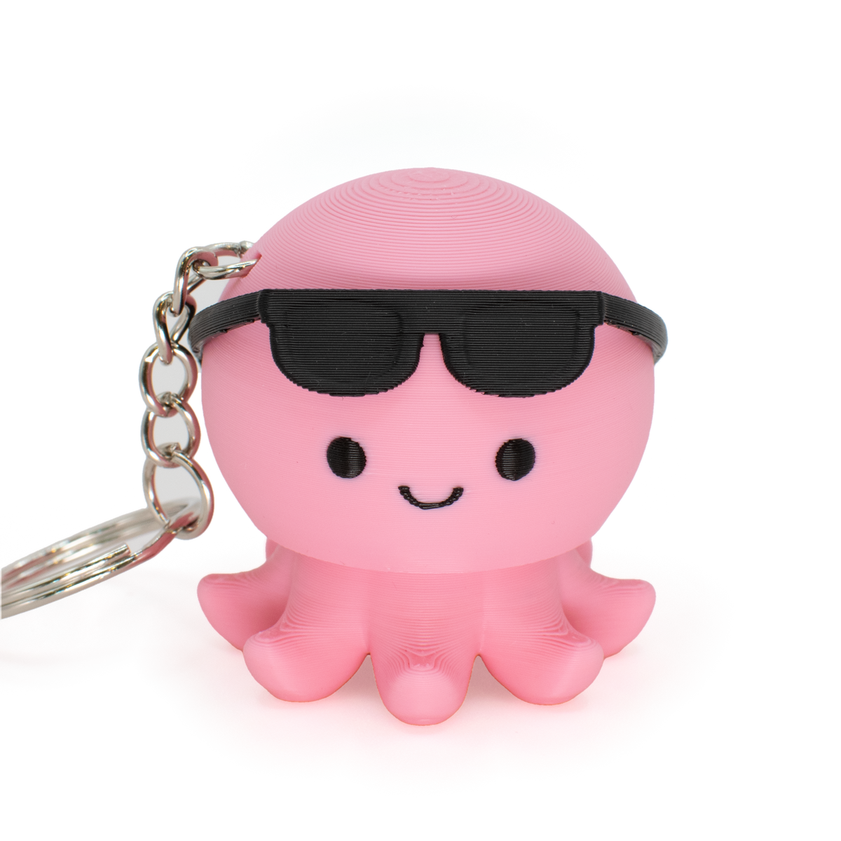 Cute pink octopus fidget clicker with glued on sunglasses for a summer party look