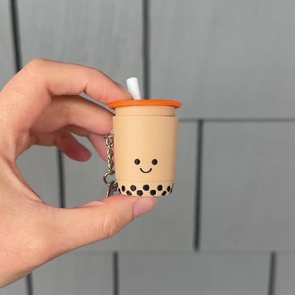 Chewy Bubble Tea Fidget Clicker Keychain