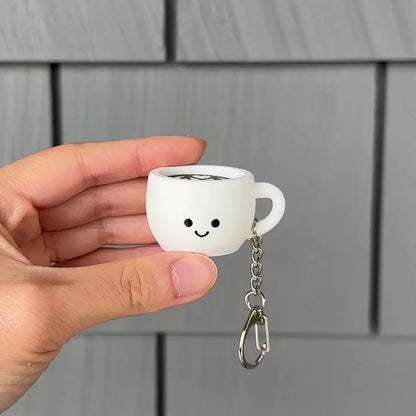 Happy Mug Fidget Clicker Keychain