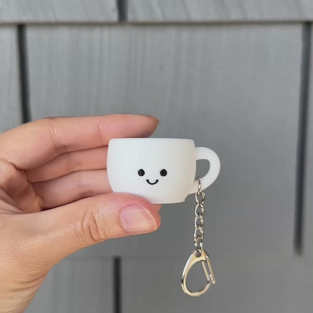 hand clicking an adorable latte coffee cup fidget with satisfying sound