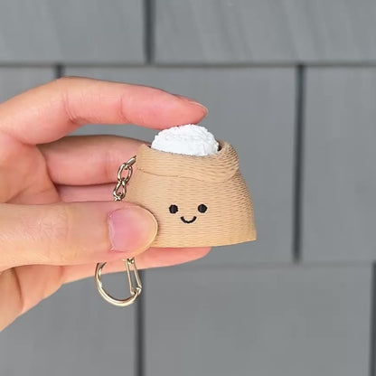 Chubby Coffee Bean & Rice Sacks - Fidget Clicker Keychain