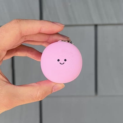 Smiley Macaron Fidget Clicker Keychain