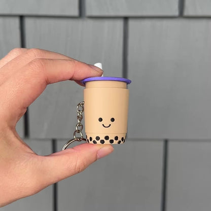 Chewy Bubble Tea Fidget Clicker Keychain