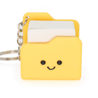 Cute yellow folder fidget clicker inspired by a Windows style folder icon with a smiley face